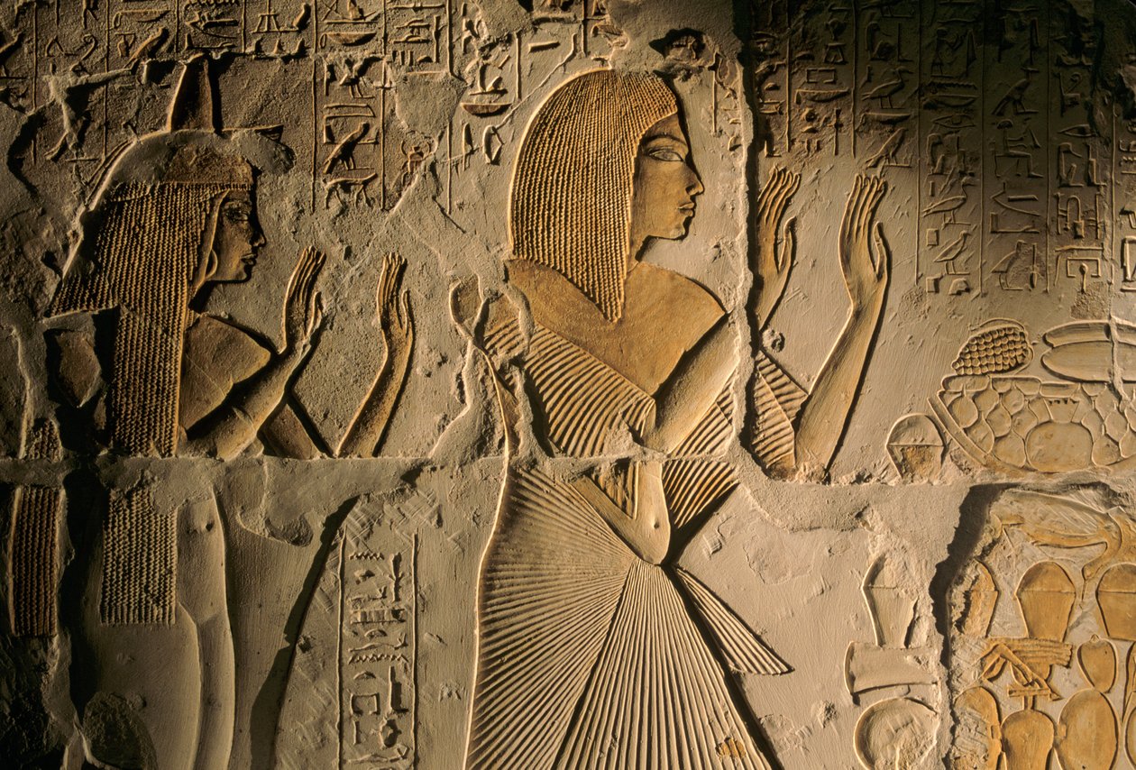 埃及; Amarna; mm6741; 考古学; 第十八王朝; 玛雅之墓，萨卡拉，萨卡拉，新王国，2001 (照片) 作者 肯尼思·加勒特