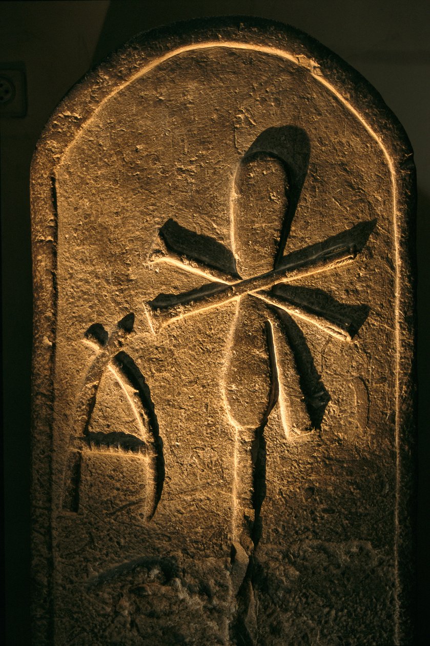 埃及阿比多斯第一王朝王后的石碑；埃及博物馆，开罗，2005 年（照片） 作者 肯尼思·加勒特