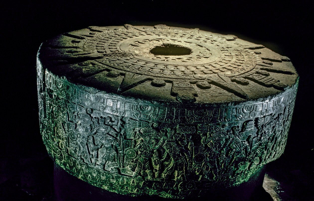 墨西哥，特诺奇蒂特兰，阿兹特克神庙，墨西哥城，阿兹特克大神庙，s..., 2010 (照片) 作者 肯尼思·加勒特