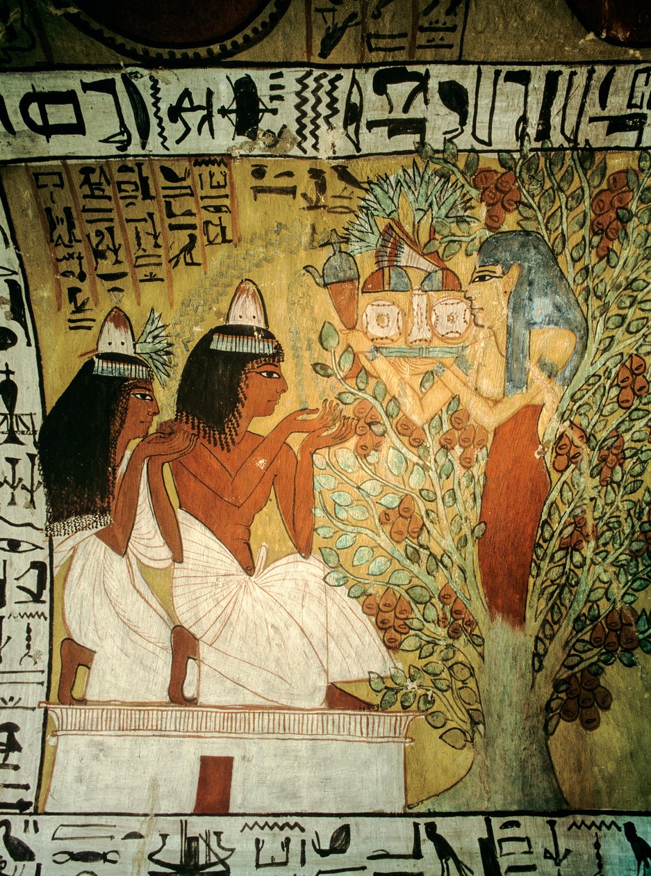 国王谷艺术家塞内杰姆和他的妻子在哈托尔女神面前顶礼膜拜，2009 年（照片） 作者 肯尼思·加勒特