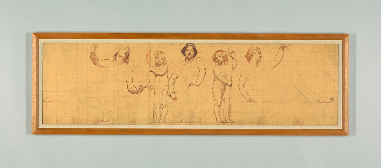 普通法，"法律的统治 "左侧面板研究，纽约上诉法院 Frieze 作者 凯尼恩·考克斯（Kenyon Cox）