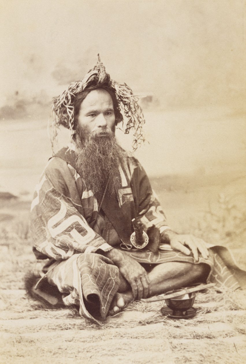 阿伊努曼，1890年代（明胶银印） 作者 田本健三