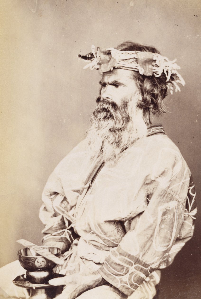 阿伊努曼，1890年代（明胶银印） 作者 田本健三