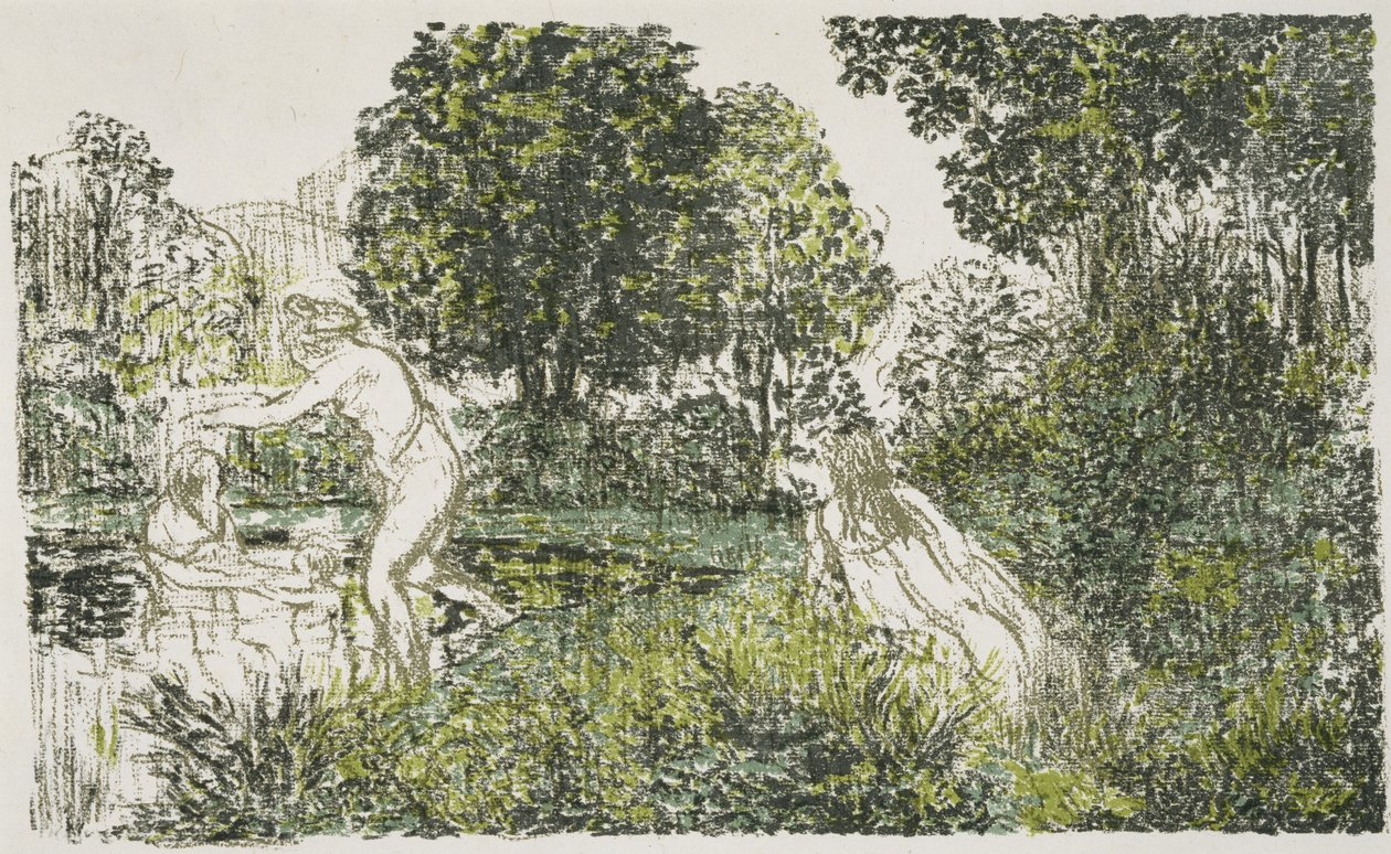 Les Baigneuses（The Bathers），1899-1900（彩色石版画） 作者 克尔·泽维尔·罗素