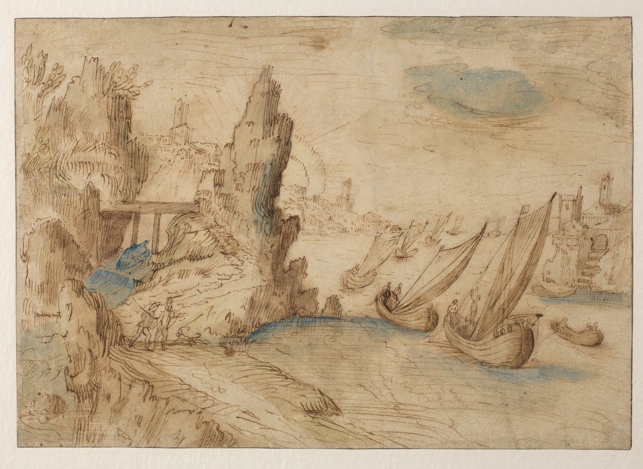 1575-1633年想象中的沿海渔船场景 作者 Kerstiaen de Keuninck
