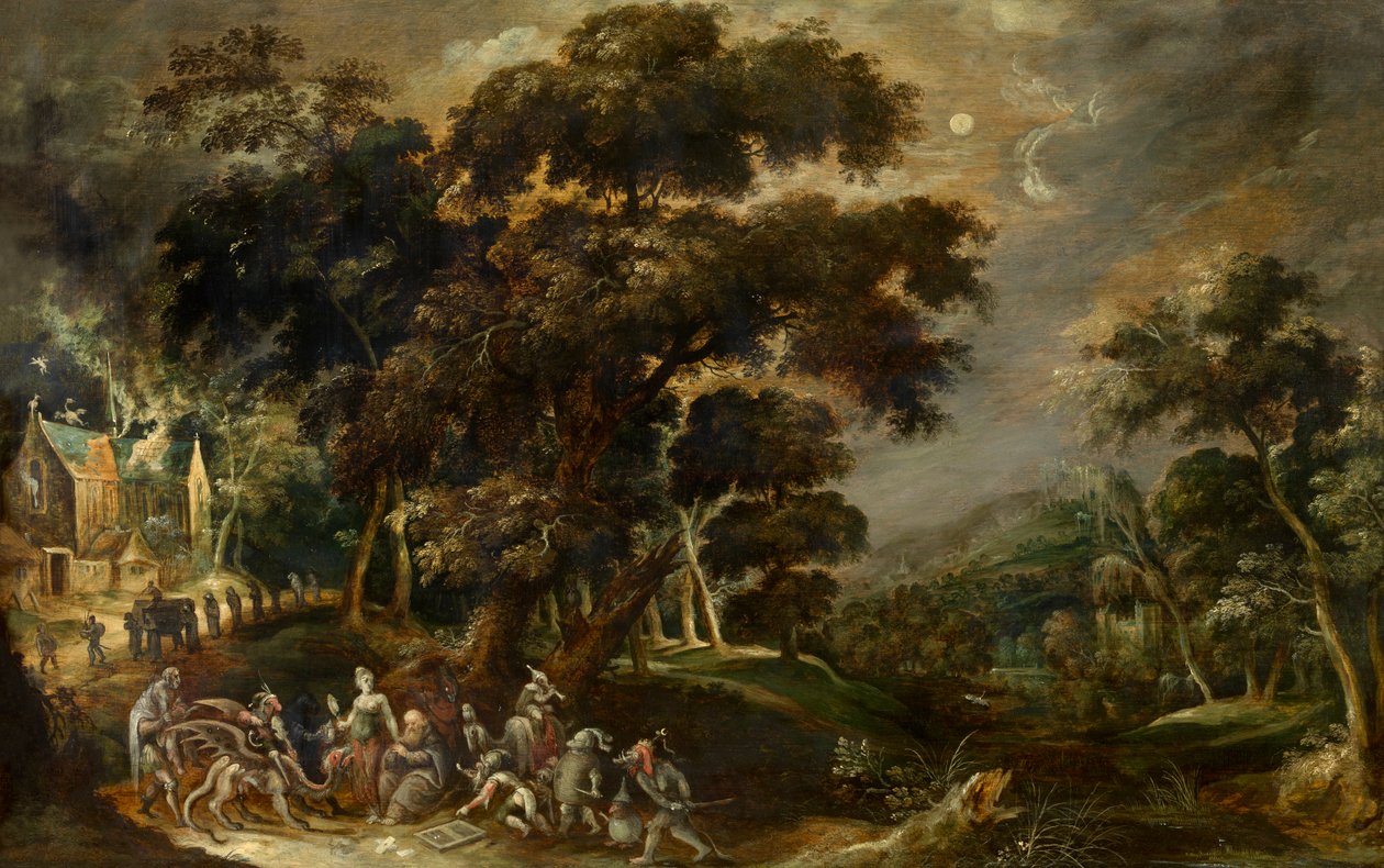 埃及大圣安东尼受诱惑的风景画（油画板） 作者 Kerstiaen de Keuninck