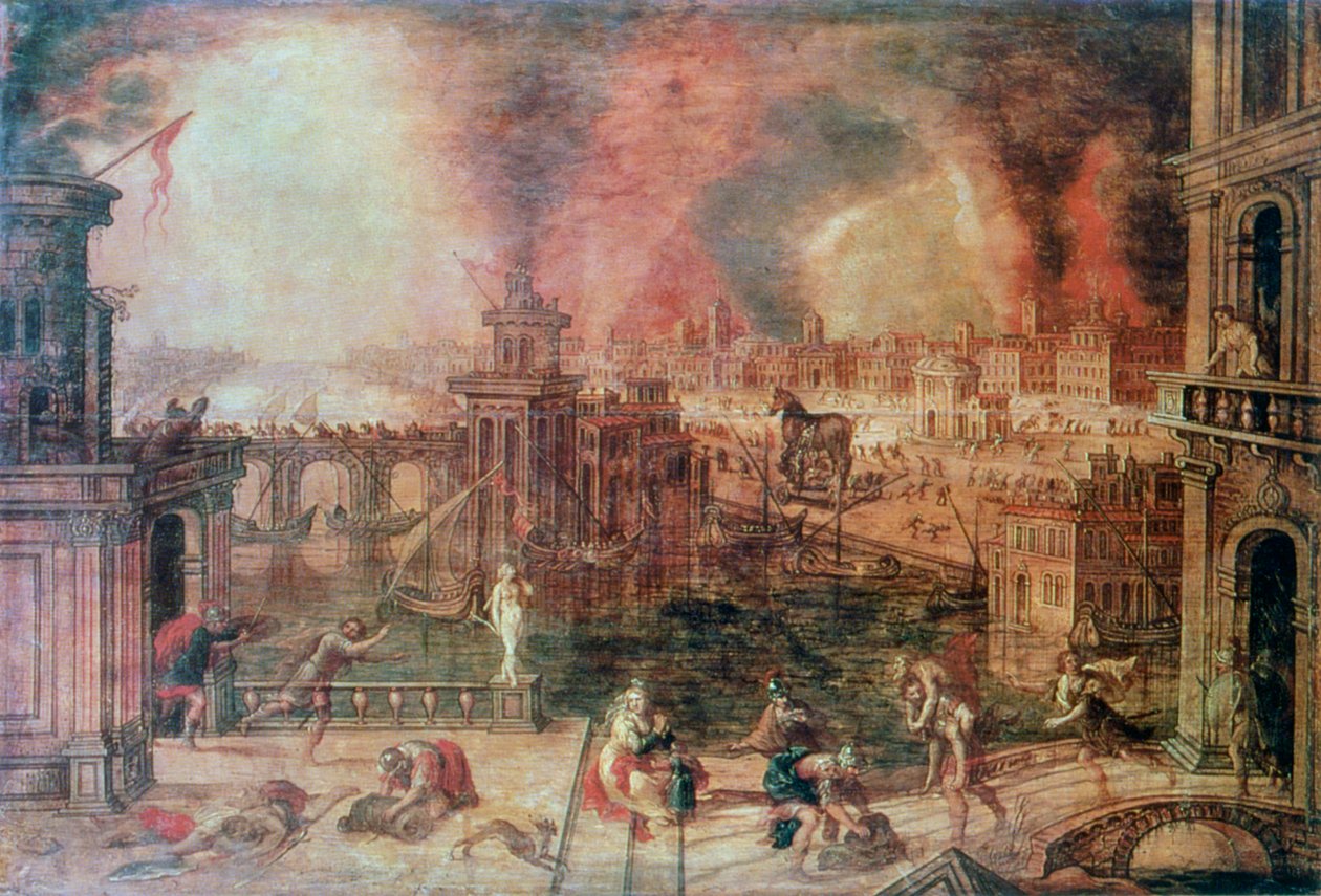 特洛伊之火》，约16世纪末 作者 Kerstiaen de Keuninck