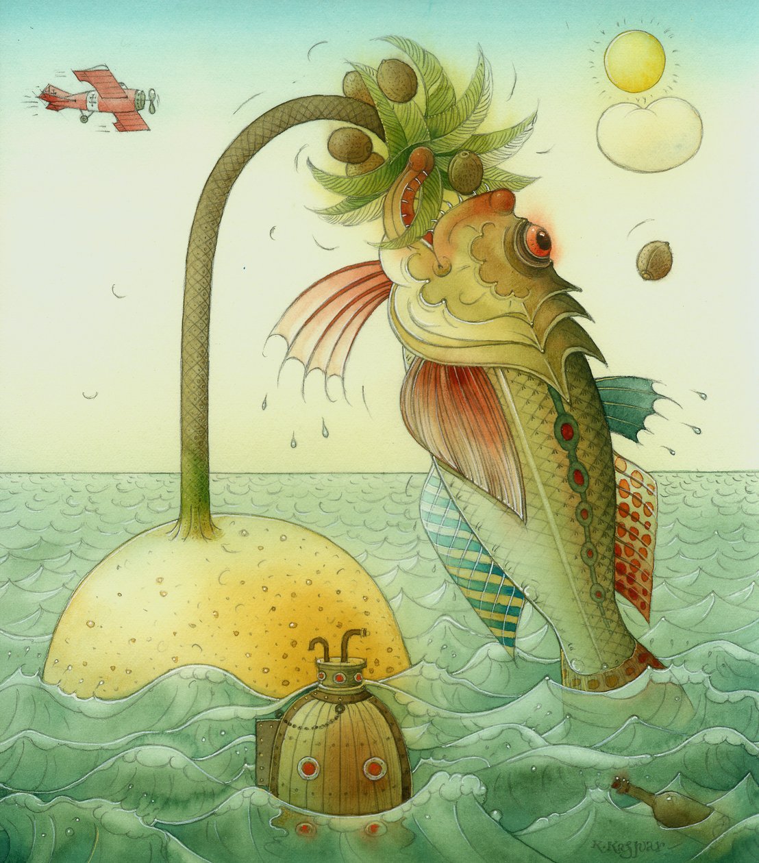 Fish，2006（wc on paper） 作者 卡斯图蒂斯·卡斯帕拉维修斯（Kestutis Kasparavicius）