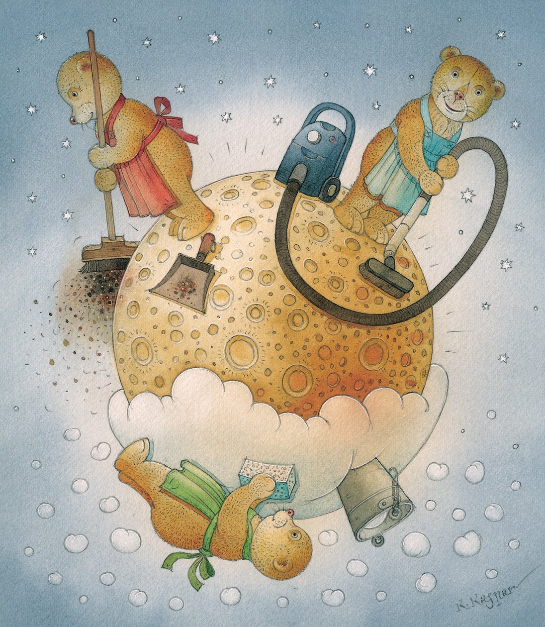 Lunar Bears，2006（wc on paper） 作者 卡斯图蒂斯·卡斯帕拉维修斯（Kestutis Kasparavicius）