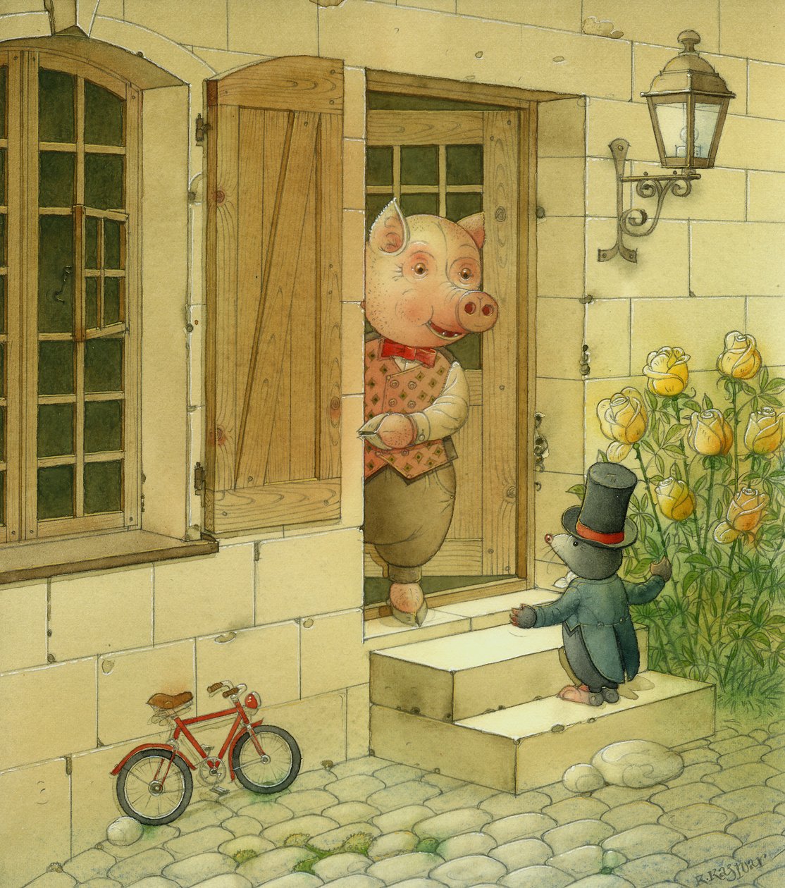 Pig Singer，2006（wc on paper） 作者 卡斯图蒂斯·卡斯帕拉维修斯（Kestutis Kasparavicius）