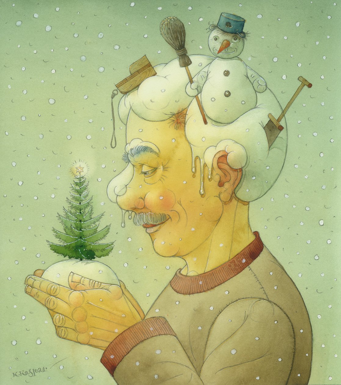 2006年下雪的冬天（wc在纸上） 作者 卡斯图蒂斯·卡斯帕拉维修斯（Kestutis Kasparavicius）