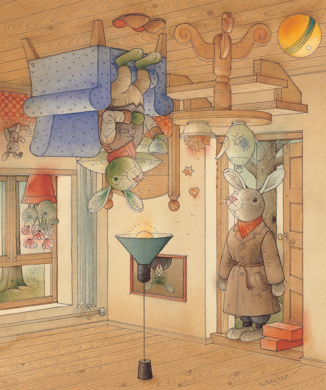 两只兔子，2005年（纸上写着） 作者 卡斯图蒂斯·卡斯帕拉维修斯（Kestutis Kasparavicius）