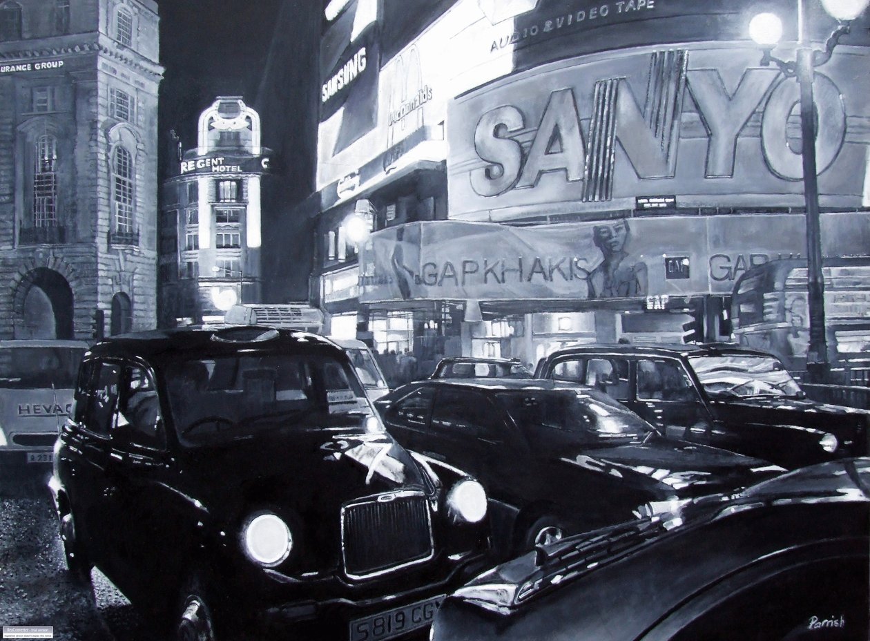 Brights Lights，2008（油） 作者 铁路艺术家Parrish的Kevin Guild