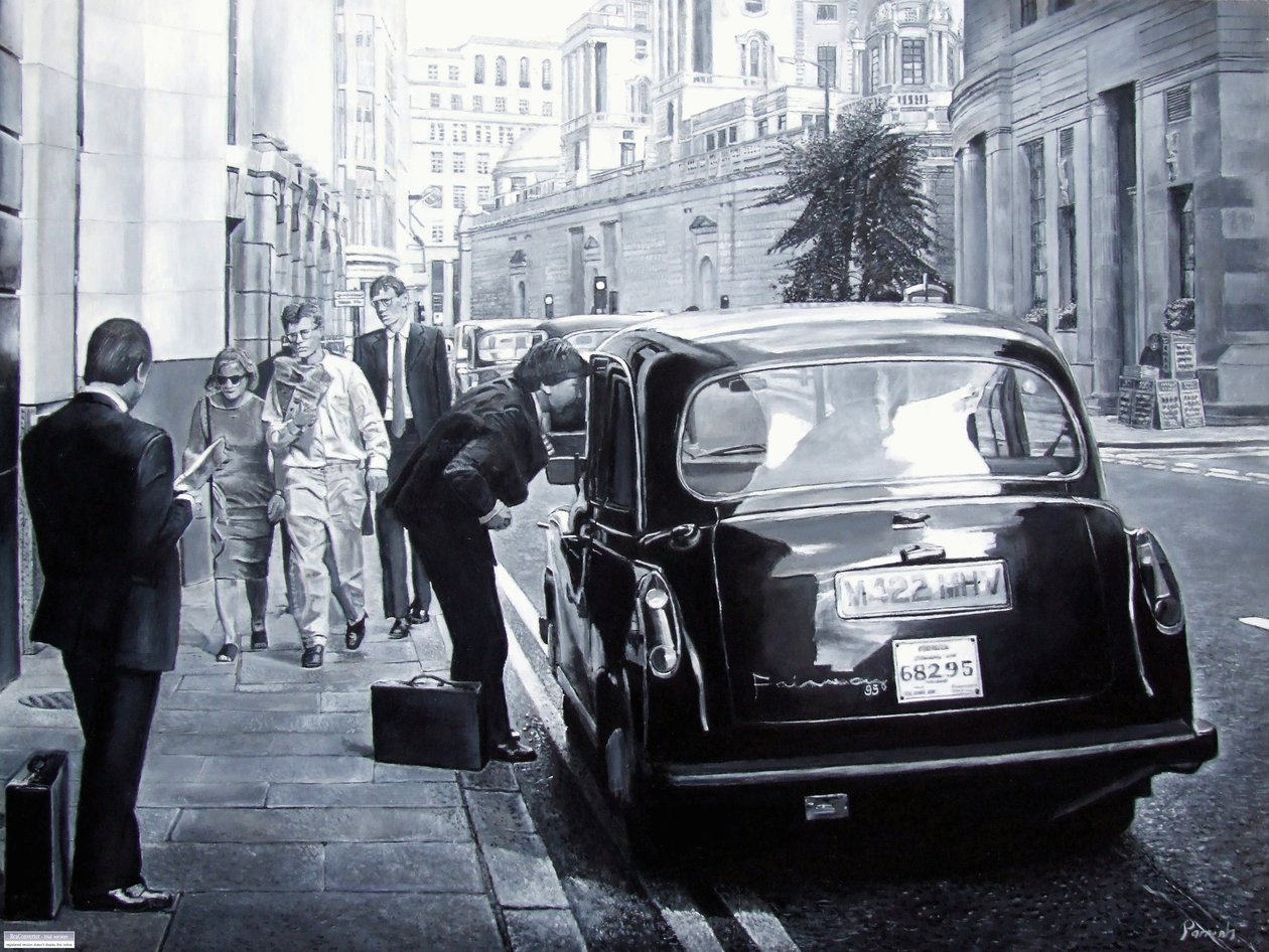 Taxi Hire，2008（油） 作者 铁路艺术家Parrish的Kevin Guild