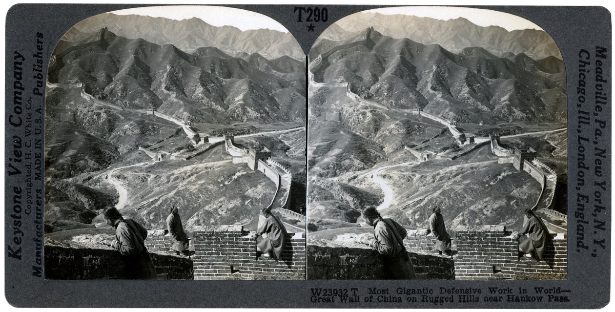 中国长城，中国汉口Pass口附近，建于1900年代。 作者 Keystone View公司