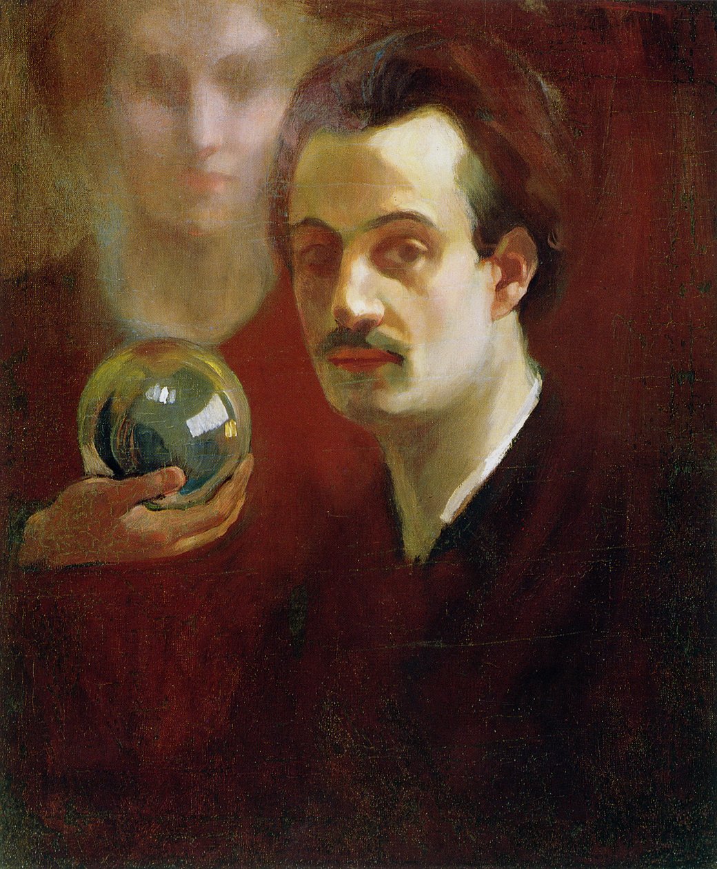 自画像和缪斯，1911年 作者 哈利勒·吉布兰（Khalil Gibran）