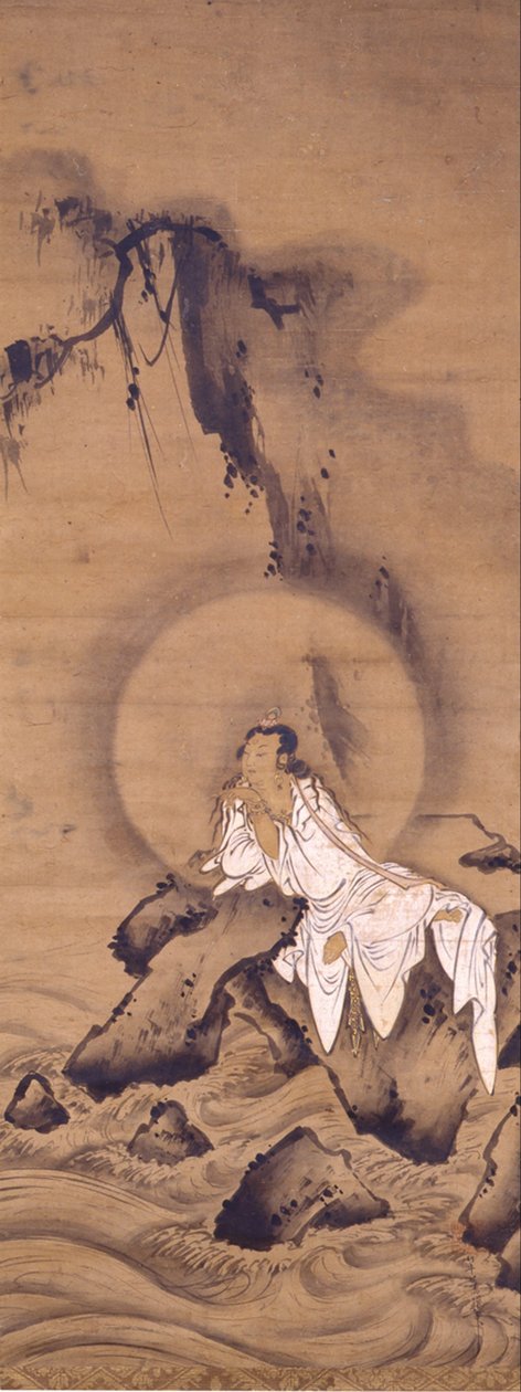 穿着白色长袍的观音（观世音菩萨） 作者 吉山民长
