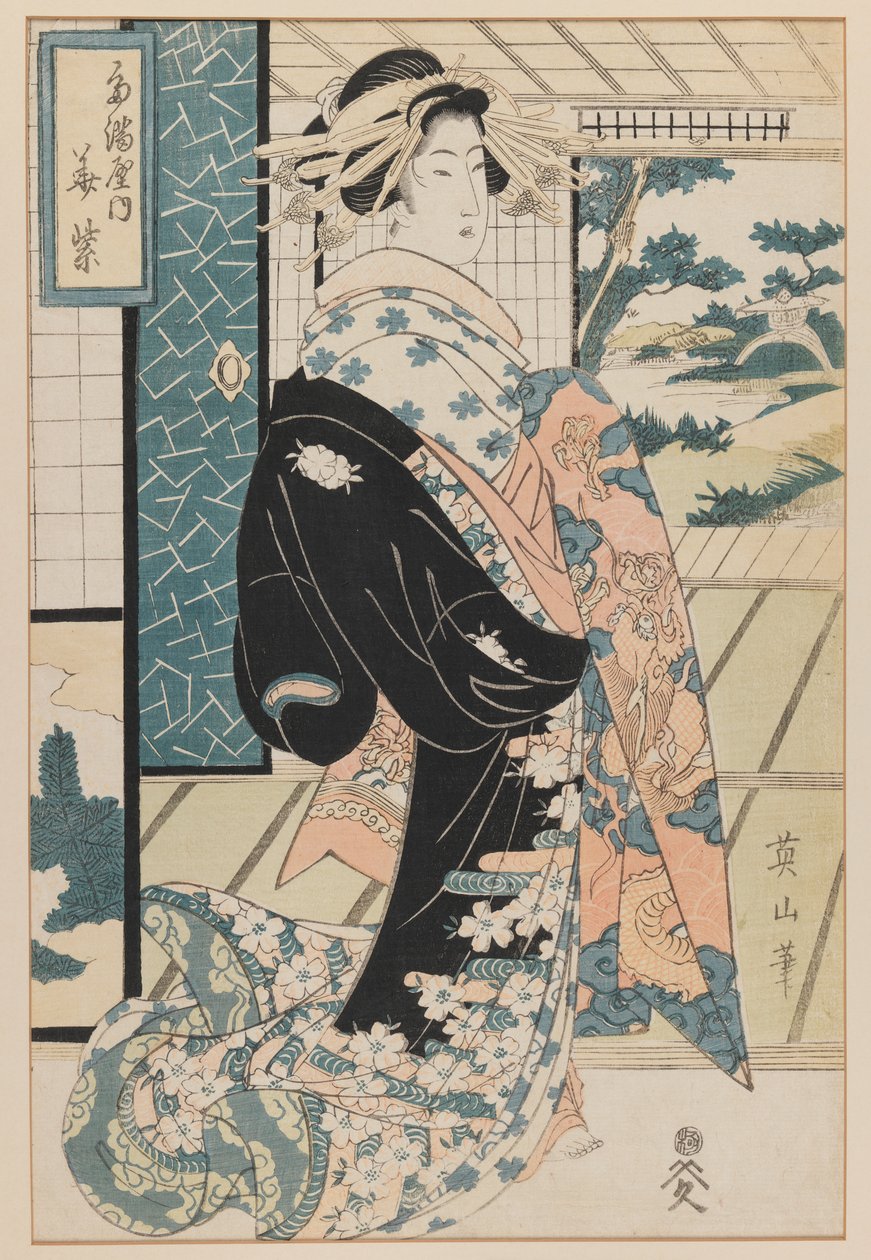 Bijin（木版画） 作者 菊川荣山