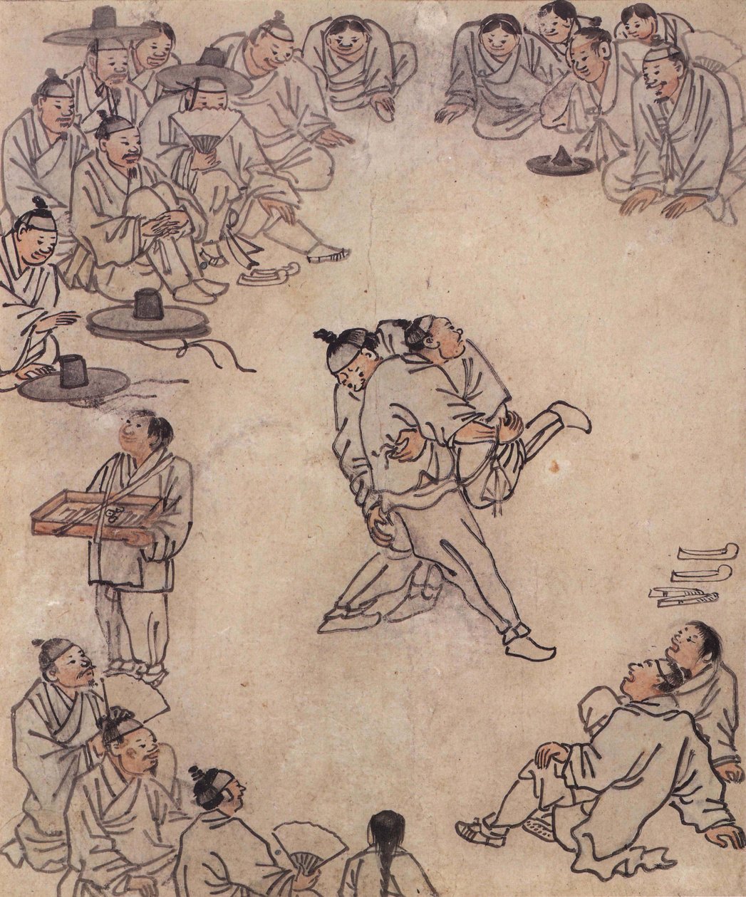 摔跤 作者 金弘道
