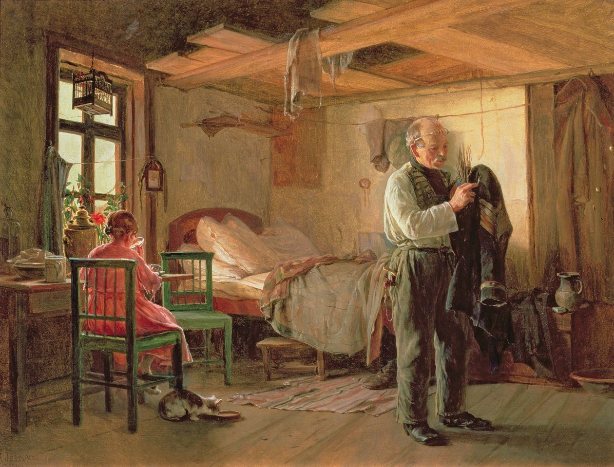 早上在波特的小屋里，1874年 作者 基里尔·维肯特维奇·莱莫克