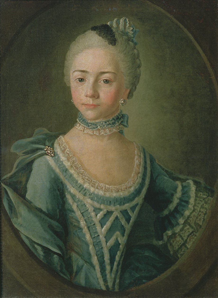 伯爵夫人Sophie Matiuskina（1755-1796），肖像，1763年 作者 基里尔·伊纳诺维奇（Girill Inanovich Golovachevsky）
