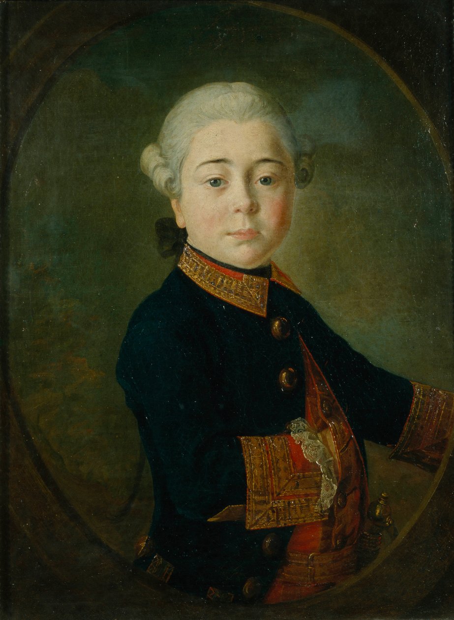 尼古拉-德米特里耶维奇-马图什金伯爵的儿童画像，1763年 作者 基里尔·伊万诺维奇·戈洛瓦切夫斯基