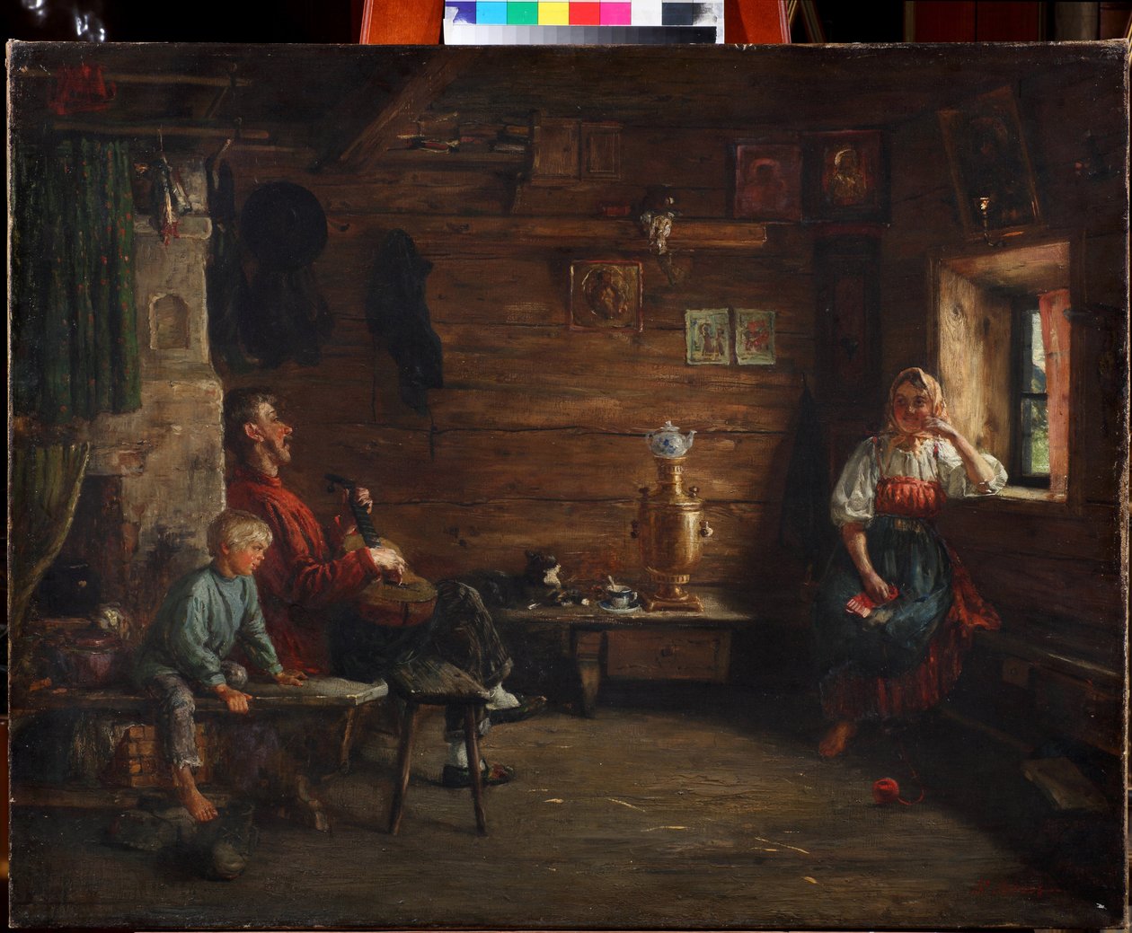 家庭田园诗 par Kirill Vikentievich Lemoch (Lemokh) (1841-1910), - 布面油画 - 私人收藏 作者 基里尔·维肯蒂耶维奇·莱莫奇