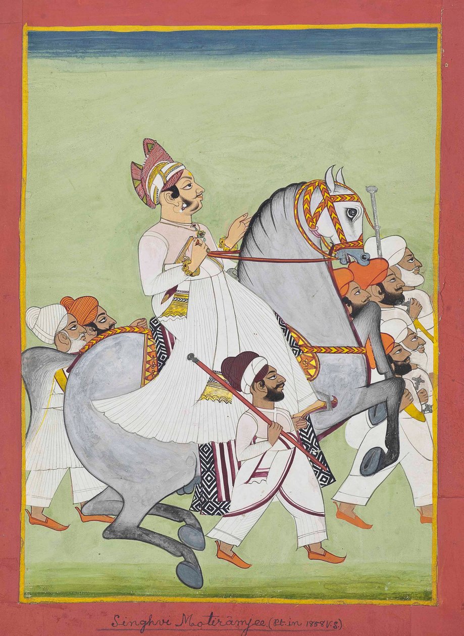 Singhji Motiram Ji的骑马肖像，1802-58 作者 基里塔吉·巴克（Kiritaji Bhak）