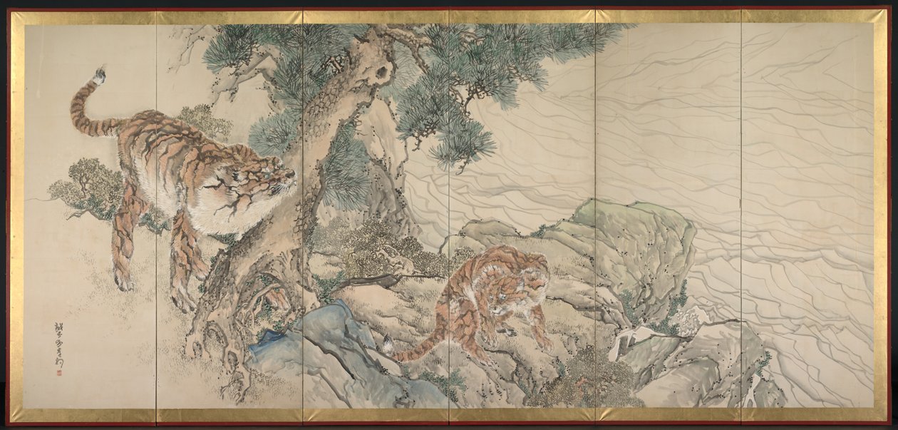 老虎家族，1800年代初期。 作者 岸氏岸