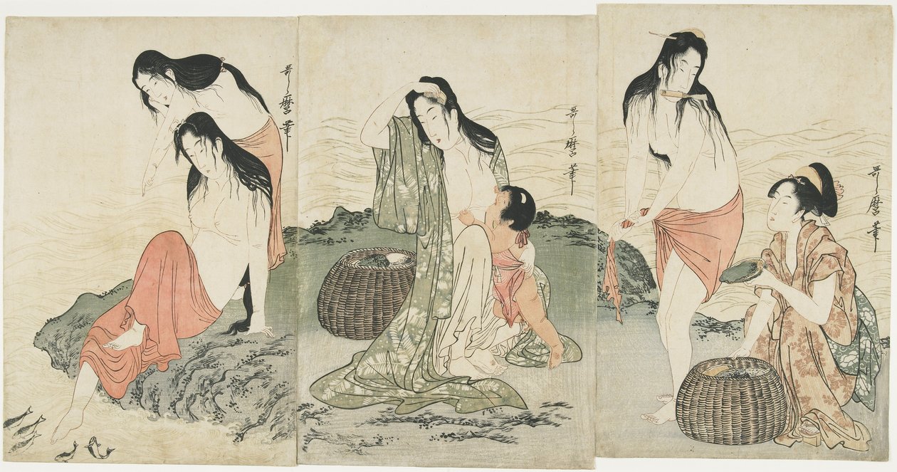鲍鱼潜水员，1797-1798 作者 北川宇多郎