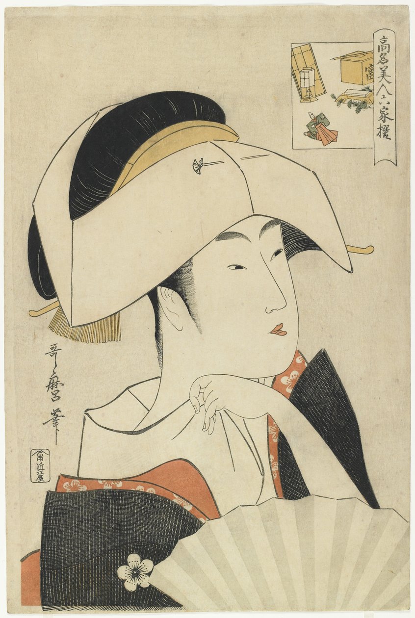 Tomimoto Toyohina的肖像，1795-1796 作者 北川宇多郎