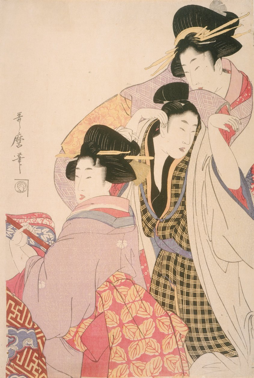 两个艺妓和一个糊涂的客户 作者 北川宇多郎