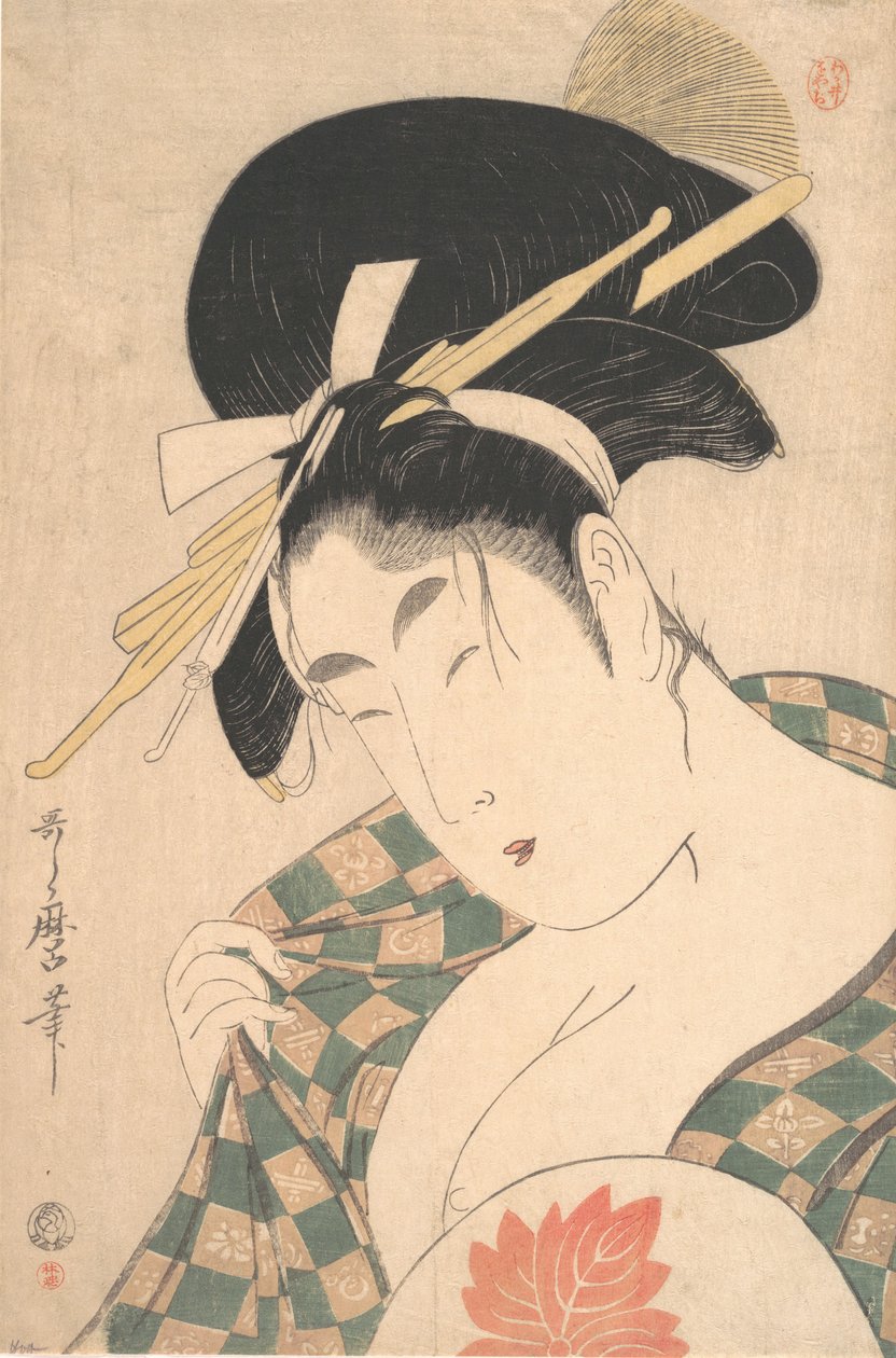 一位歌妓，18世纪末至19世纪初。 作者 北川宇多郎