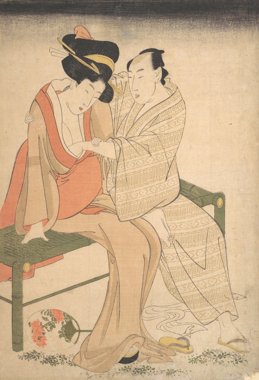 一对恋人》，1795年。 作者 北川宇多郎