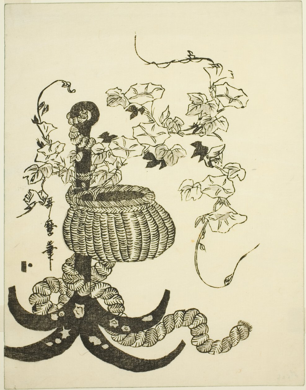 牵牛花插花（朝高） 作者 北川宇多郎