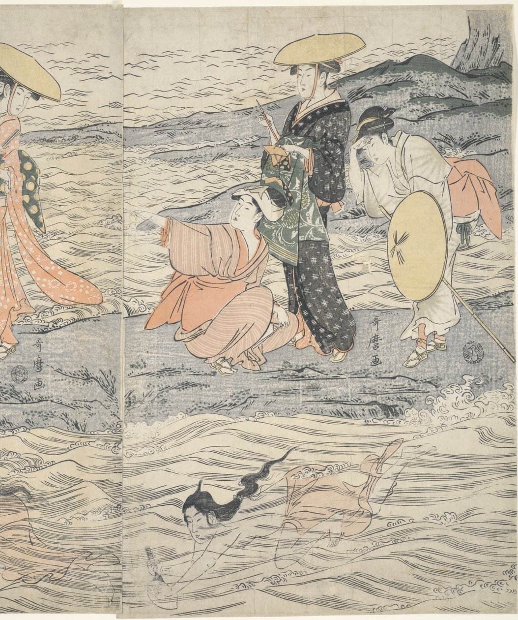江之岛的粟米贝潜水员 作者 北川宇多郎