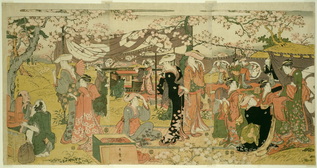 樱花宴会（Oka no utage） 作者 北川宇多郎