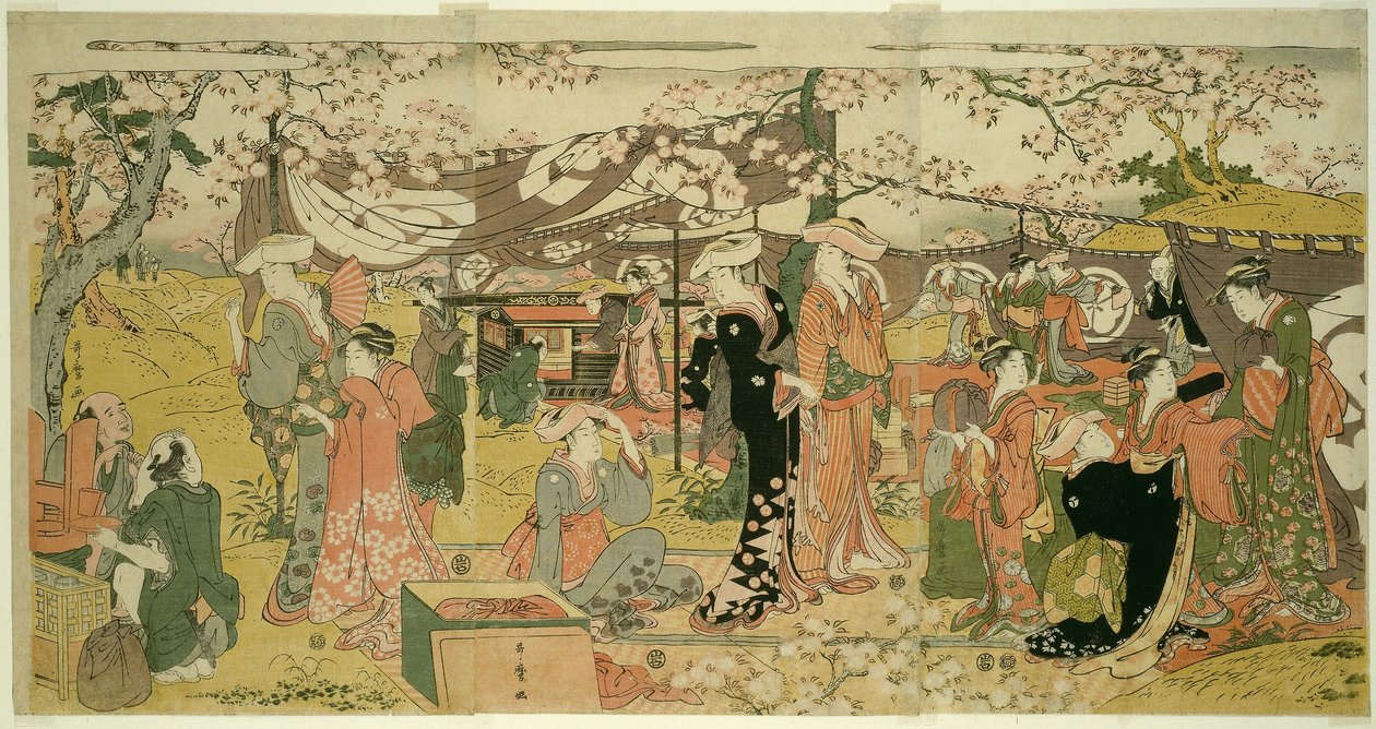 樱花宴会（Oka no utage） 作者 北川宇多郎