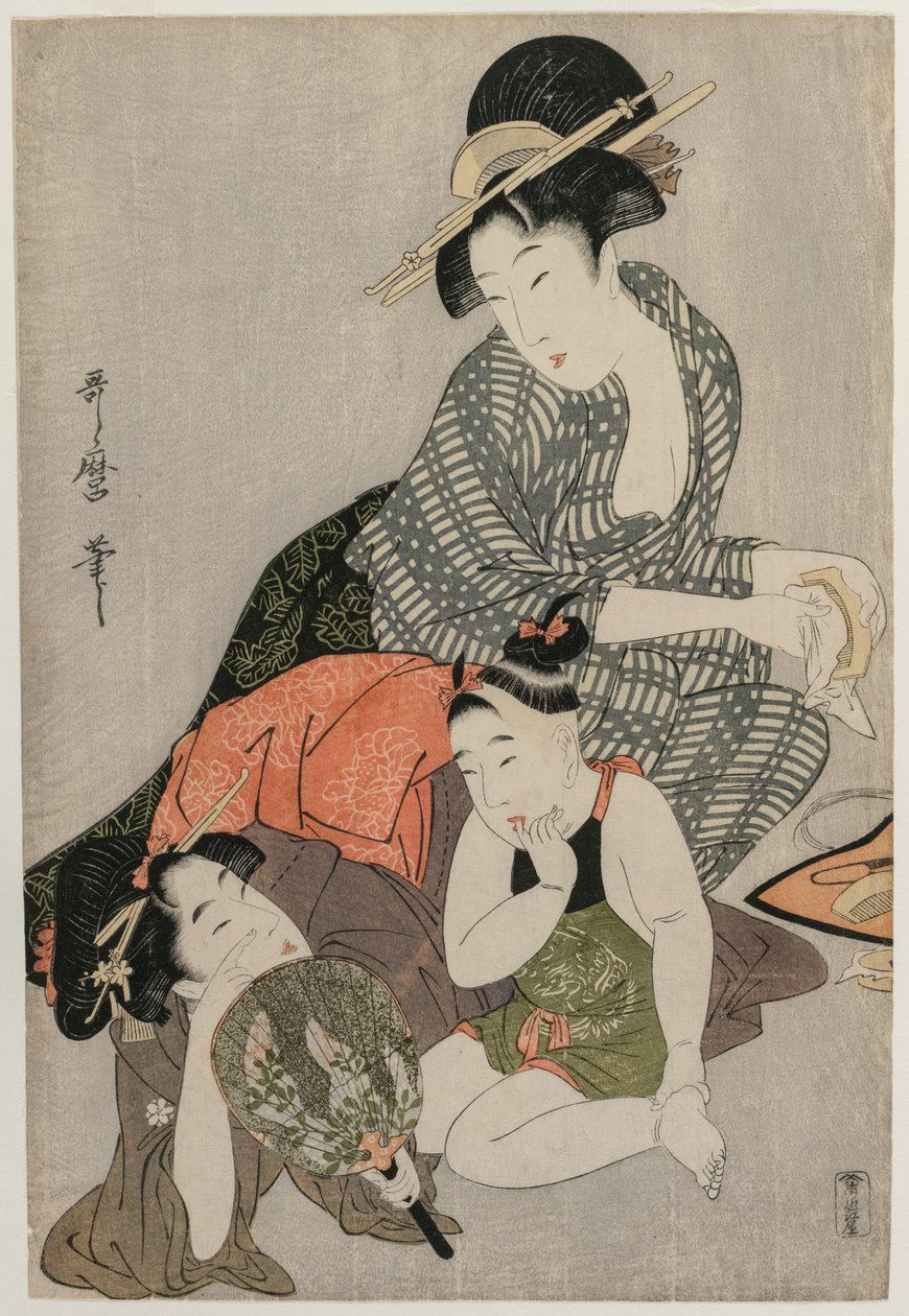 清洁梳子c。 1790年代后期。 作者 北川宇多郎