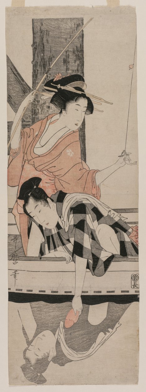 夫妇在船上c。 1799年。 作者 北川宇多郎
