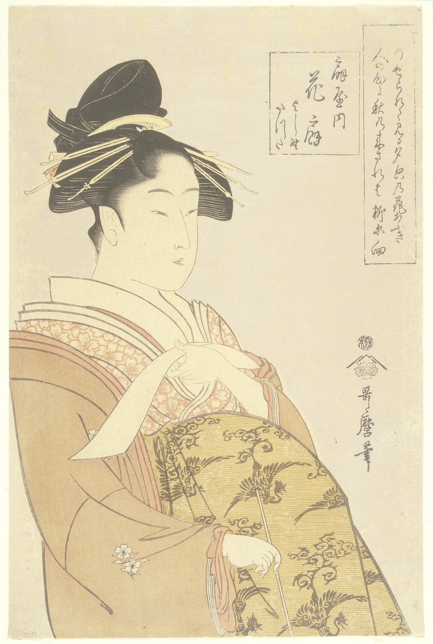 O_giya House的Courtesan Hanao_gi，1793-1794 作者 北川宇多郎