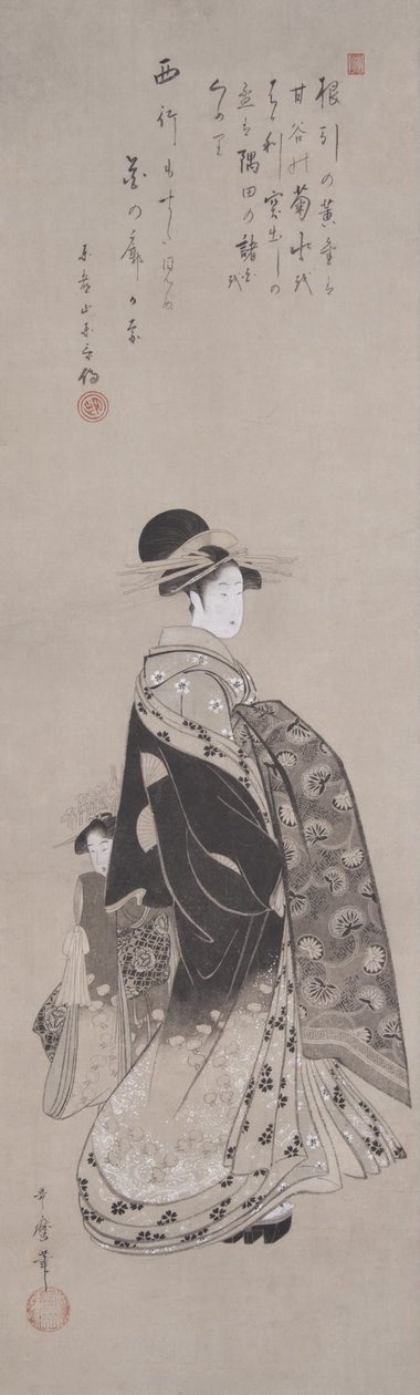 游行中的歌妓 作者 北川宇多郎