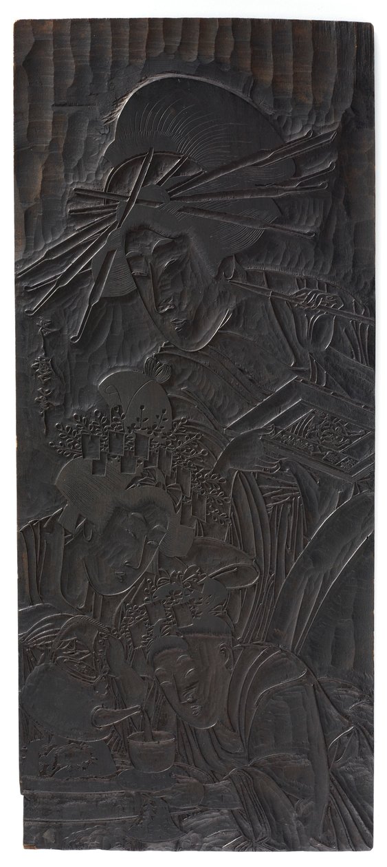 三个妇女形象的设计，江户时期，1753-1806。 作者 北川宇多郎