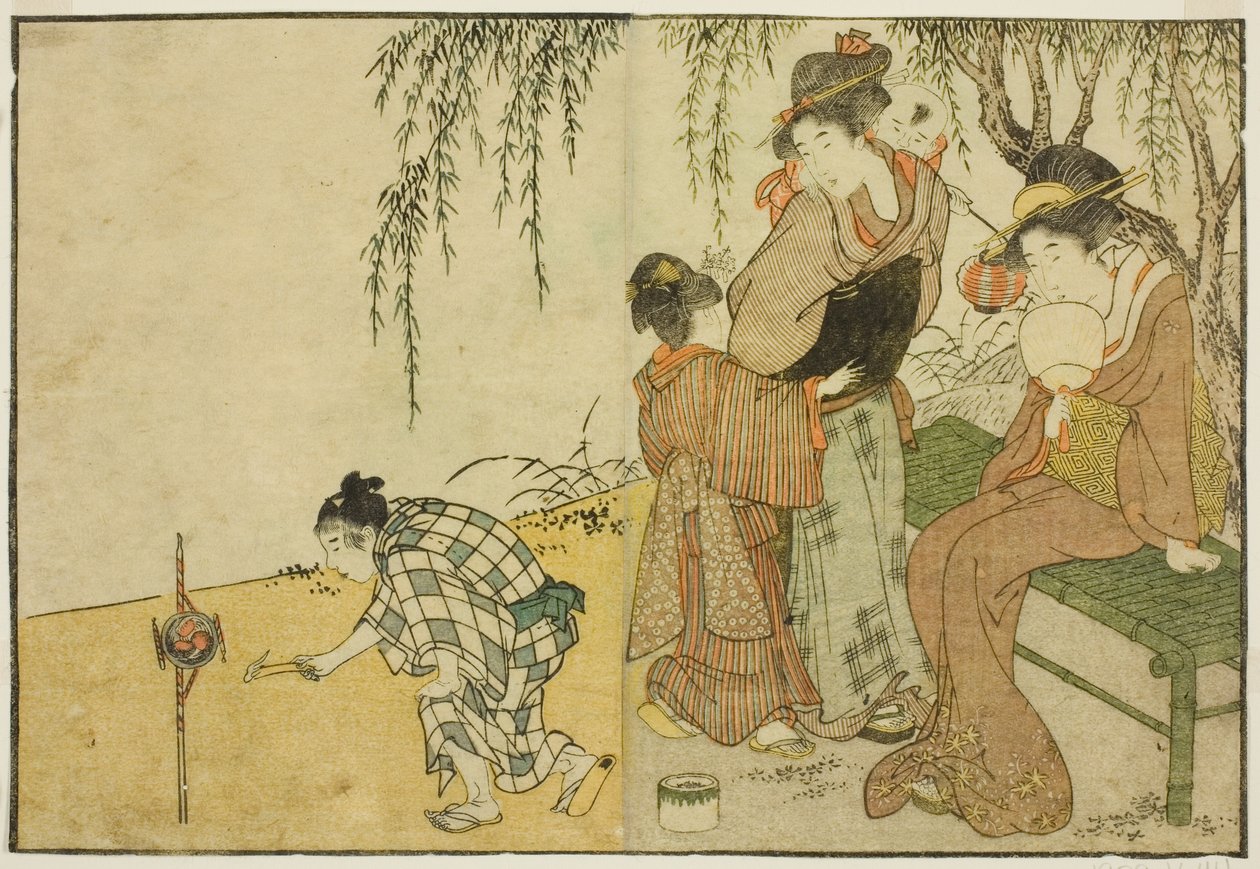欣赏烟花，选自绘本《图画书：四季之花》，第 1 卷 作者 北川宇多郎