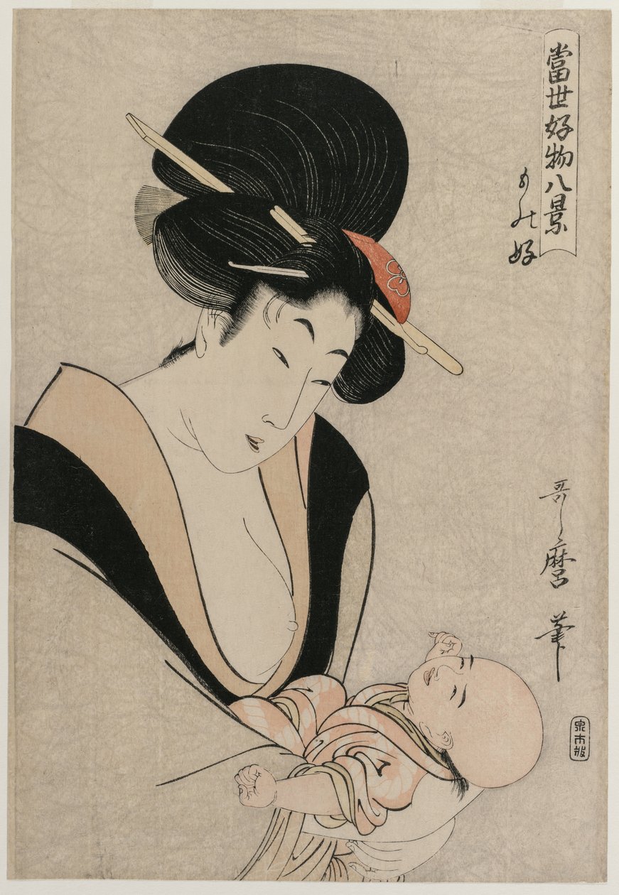 1790年代后期，从《当今世界上最喜欢的事物的八种观点》系列中找到事物。 作者 北川宇多郎