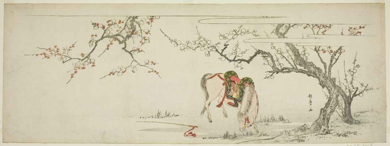 梅花树下的马儿 作者 北川宇多郎