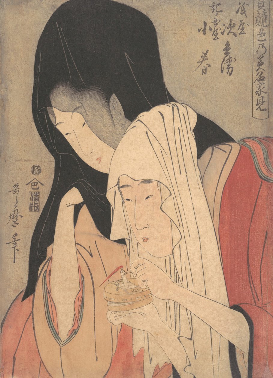 神谷的吉平与金国的小春私奔，19世纪初。 作者 北川宇多郎