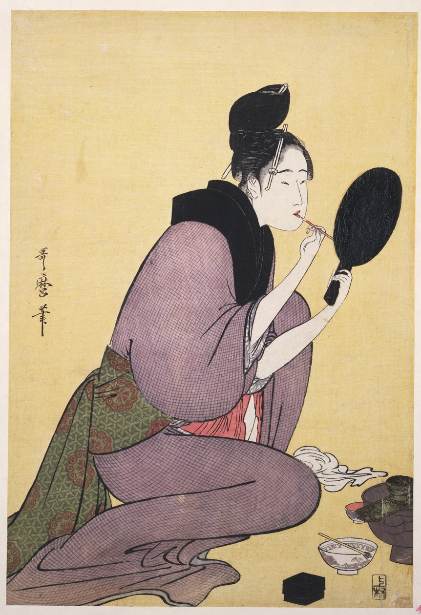 Kuchi-beni，画嘴唇 作者 北川宇多郎