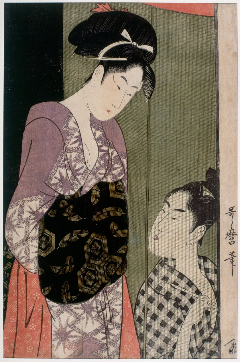 蚊帐，约1797年 作者 北川宇多郎