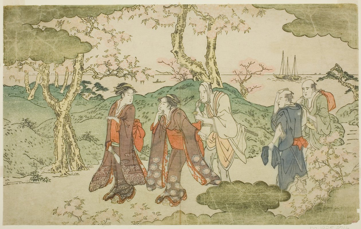 御殿山，取自绘本《富坚像（富坚造）》。 作者 北川宇多郎